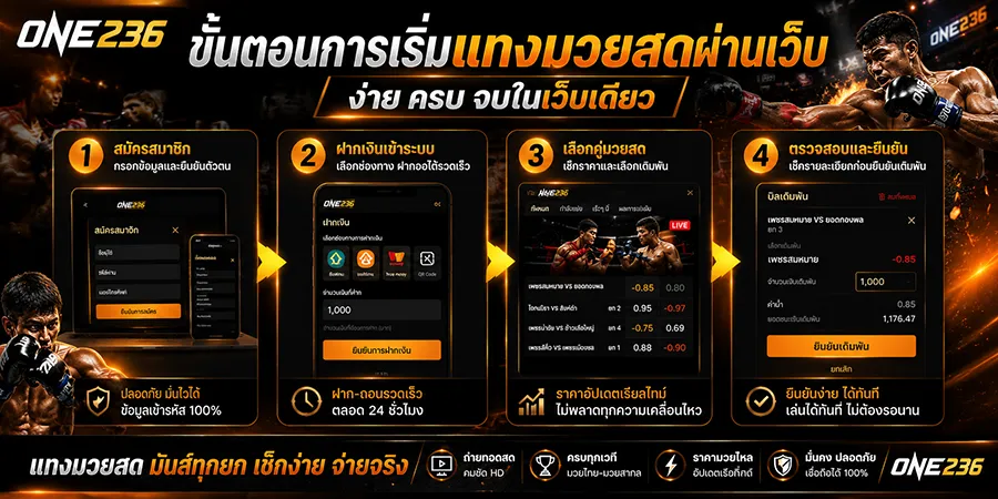 ขั้นตอนการเริ่ม แทงมวยสด ผ่าน เว็บแทงมวยสด