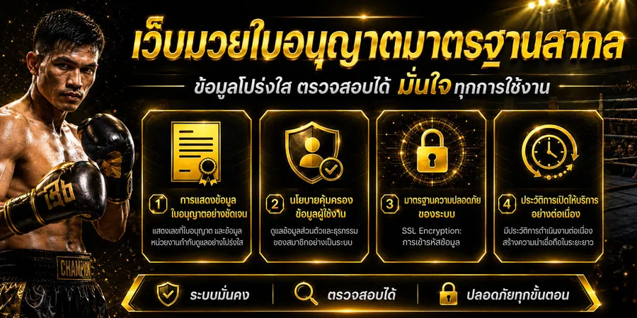 ใบอนุญาตเว็บมวยมาตรฐานสากล