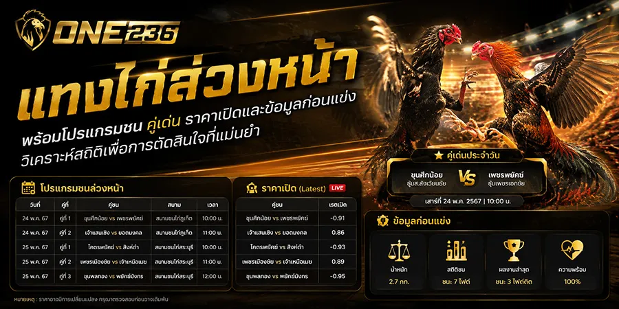 แทงไก่ล่วงหน้า คู่เด่นประจำวัน