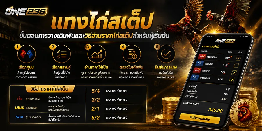 แทงไก่สเต็ป ขั้นตอนการวางเดิมพัน